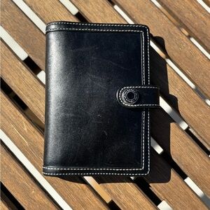 Coach • Black Leather Agenda/Planner/Passport Holder
